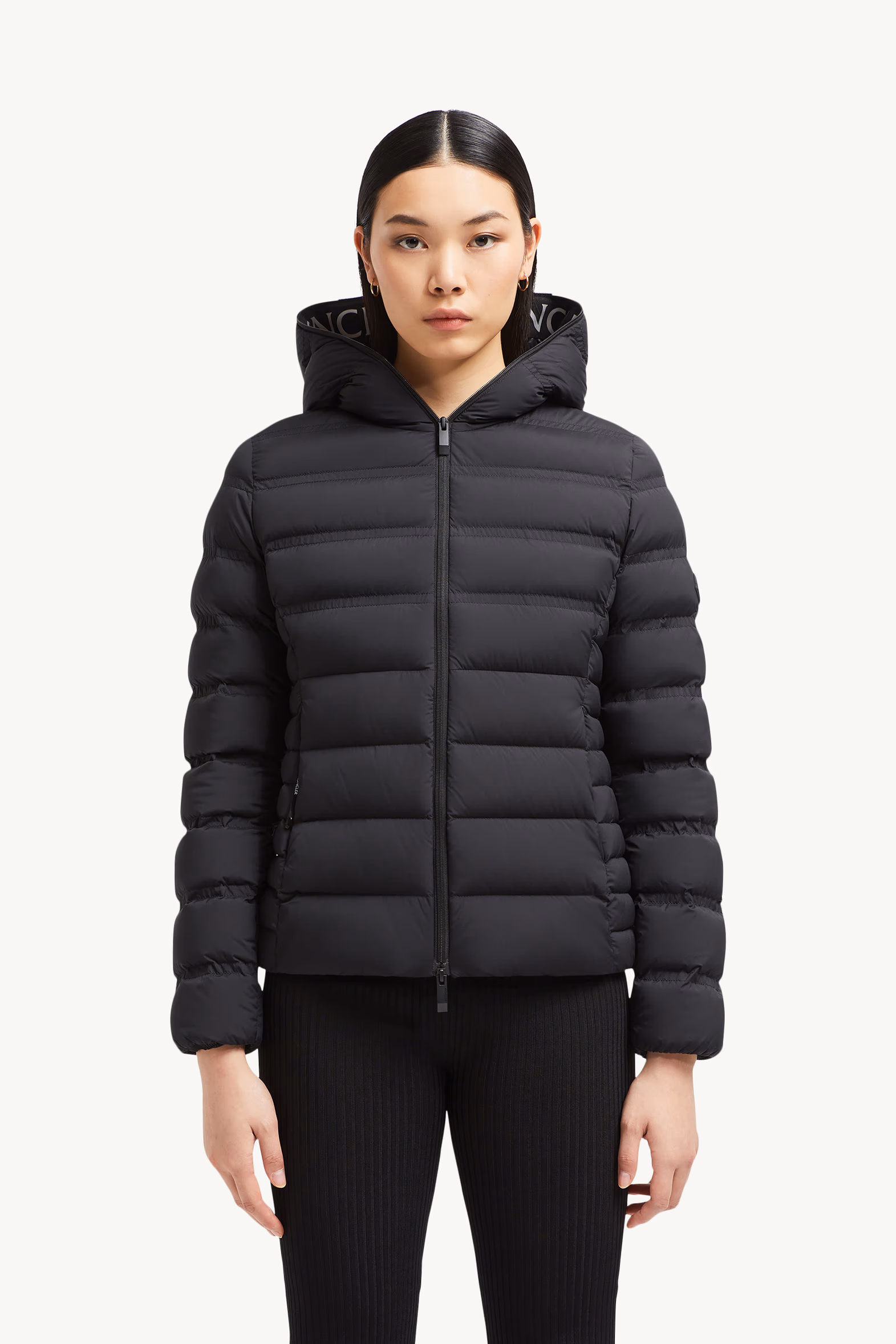 Alete Hooded Short Down Jacket Women Black Moncler 3